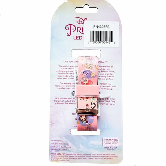 Disney Princess LED Watch Kids Girls Accutime Digital Wristwatch Pink - Picture 3 of 4